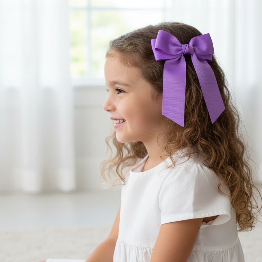 Laços Infantis Grandes de Cabelo Feminino – Presilha Elegante Infantil e Adulto – Cores Variadas