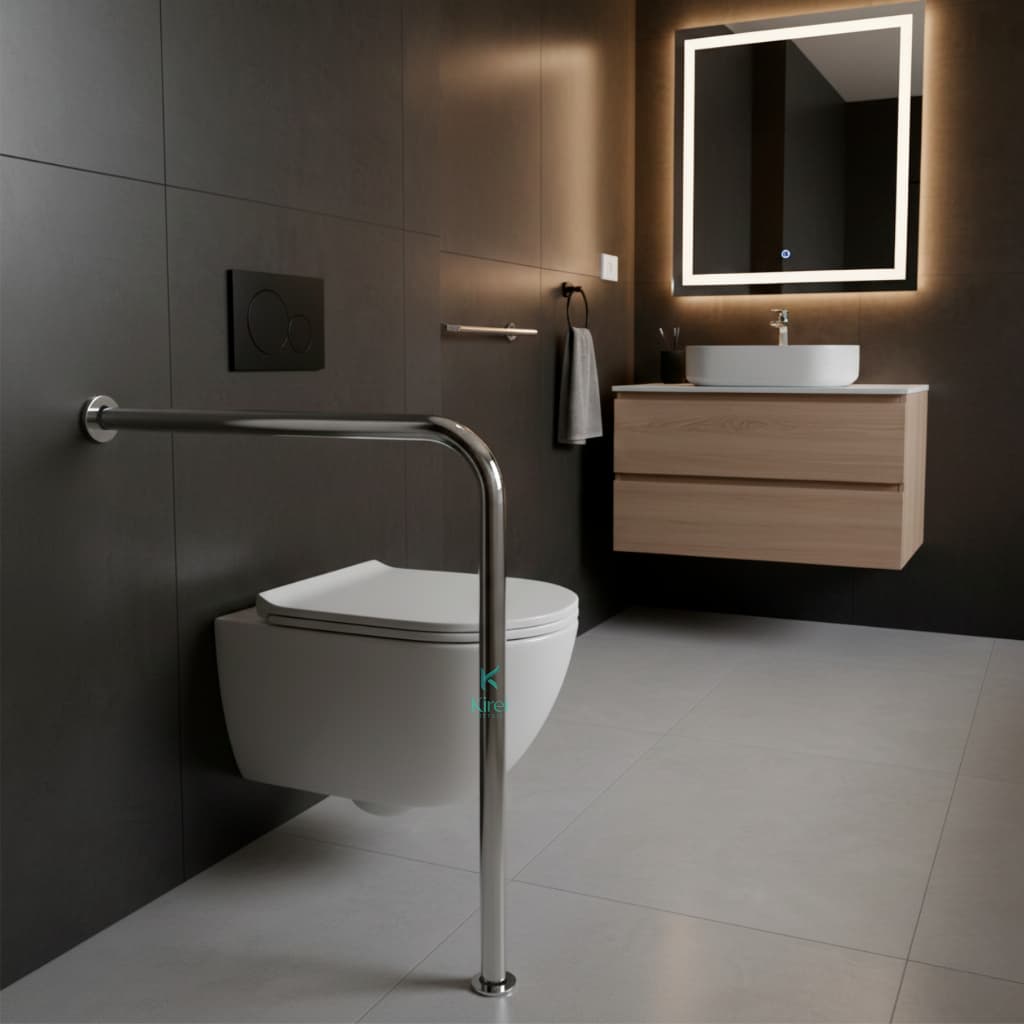 Barra de Apoio 60x70cm Alça de apoio em L Para Vaso Sanitário