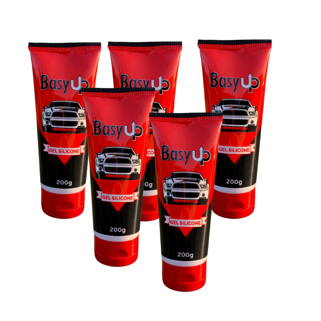 Kit 5 Gel Silicone 200g Para dar Brilho e Proteger Pneus e Painéis Automotivos