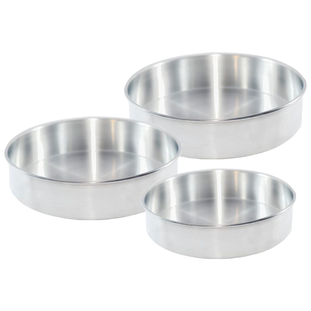 kit 3 Formas Baixas Para Bolos e Tortas N 16 18 20 Assadeira Em Aluminio
