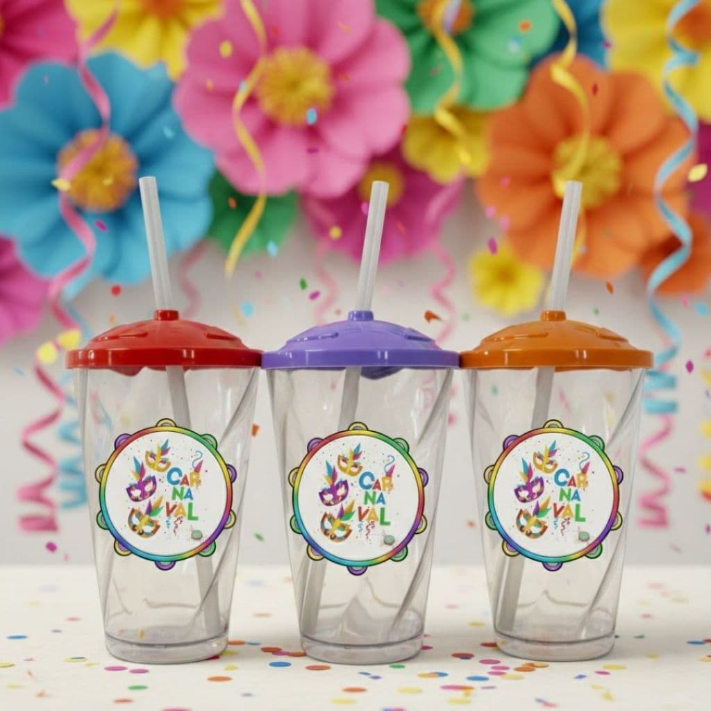 10 Copos Twister 500ml Personalizado Carnaval Festa Evento
