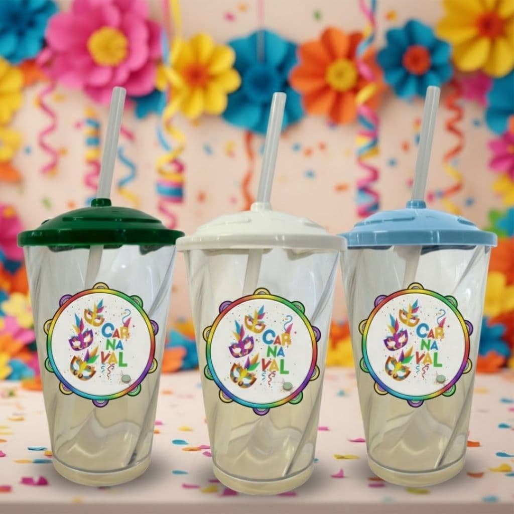 30 Copos Twister 500ml Personalizado Carnaval Festa Evento