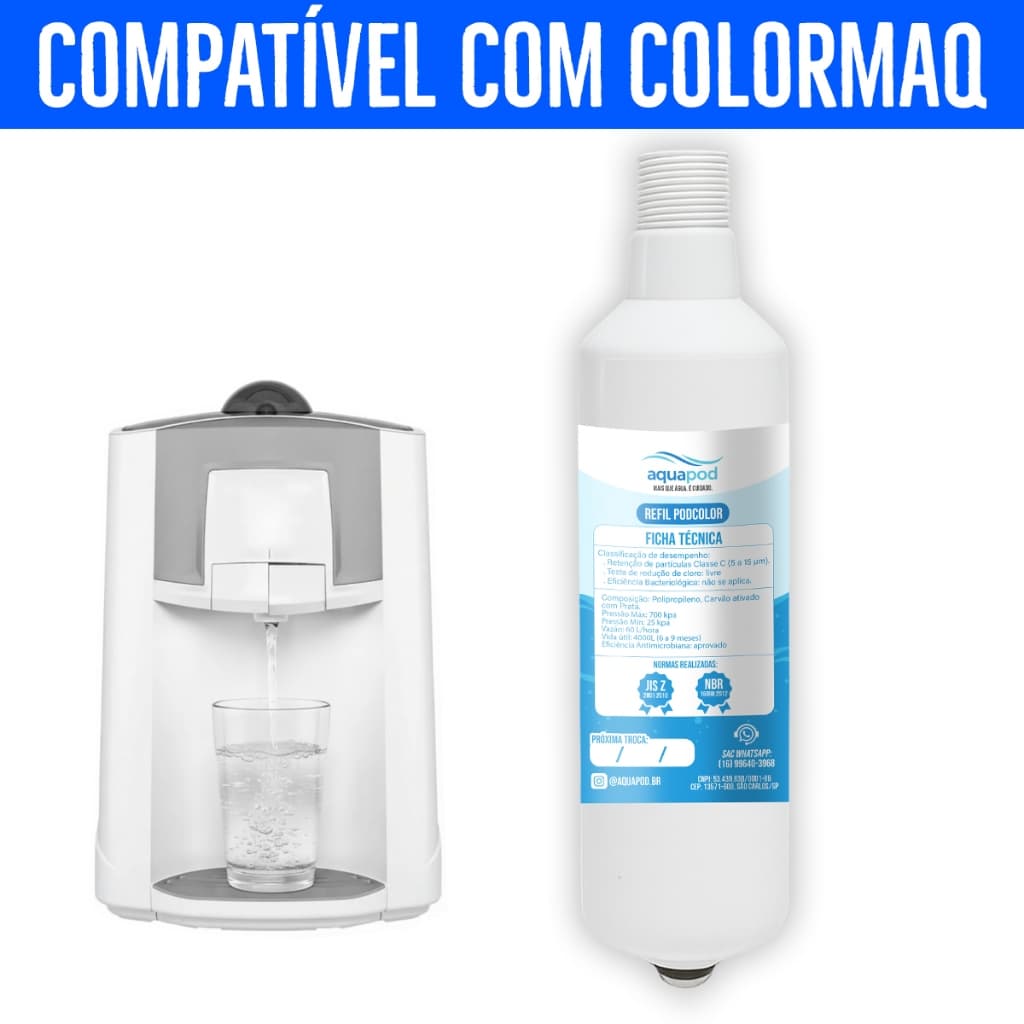 Refil Aquapod Compatilvel com Purificador Colormaq