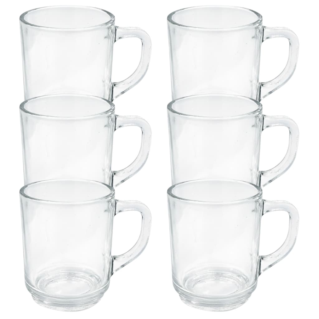 CONJUNTO 6 CANECAS XÍCARAS LISAS TRANSPARENTE 250ML