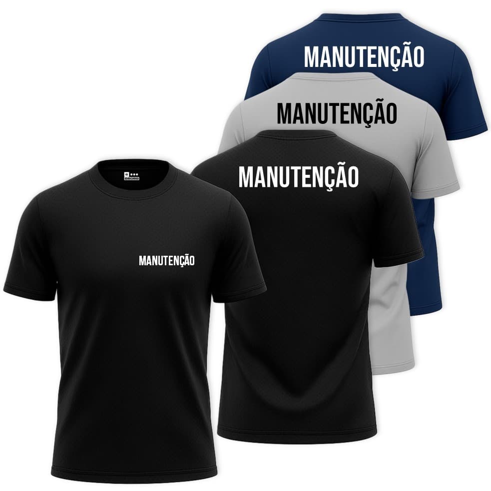Kit com 3 Camisas Camisetas Masculinas MANUTENÇÃO CONSERTOS EM GERAL Uniforme Profissão Dry Fit