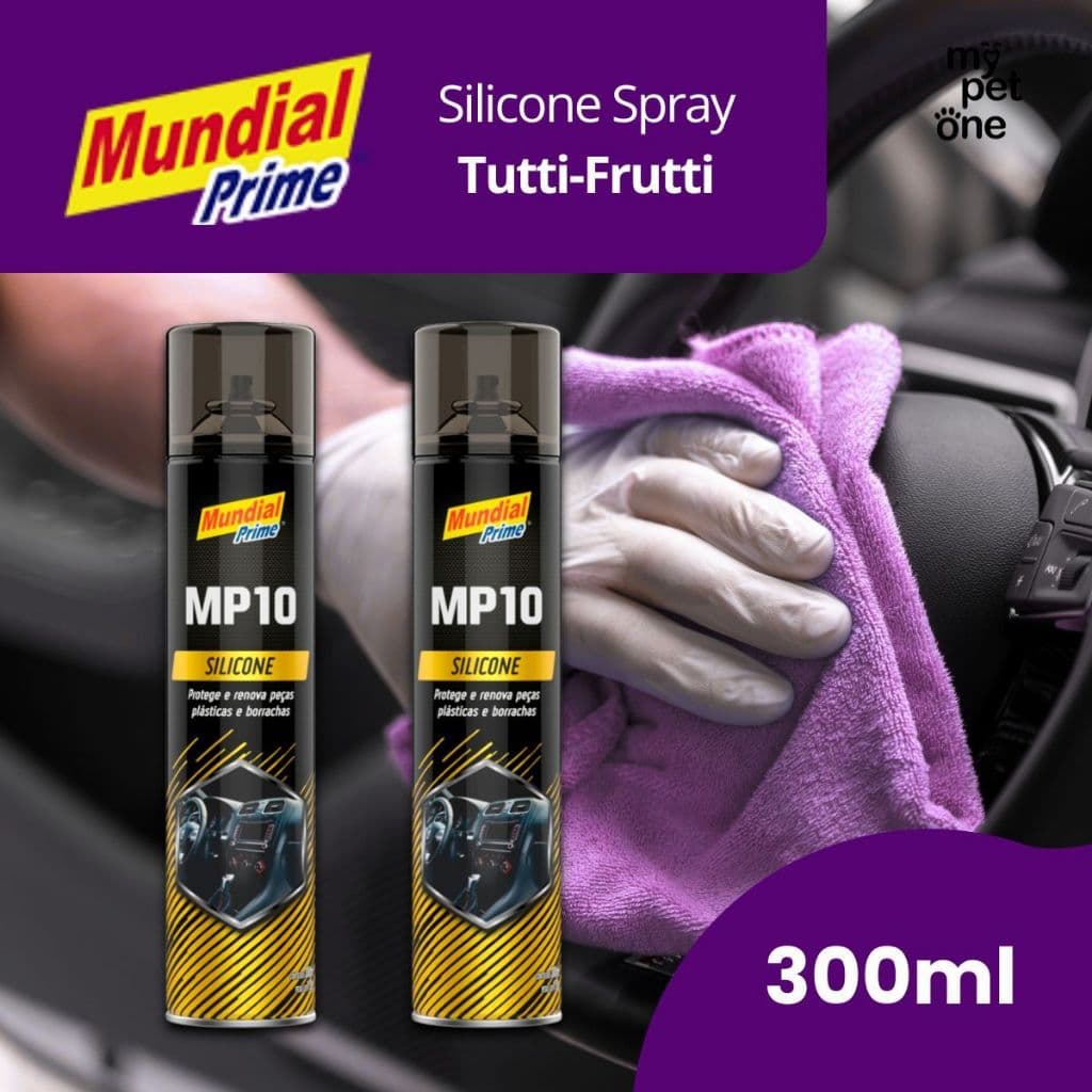 Kit 2 Silicone Antiestático Restaurador de Painel Spray Tutti Frutti 300ml - MP10 Mundial Prime