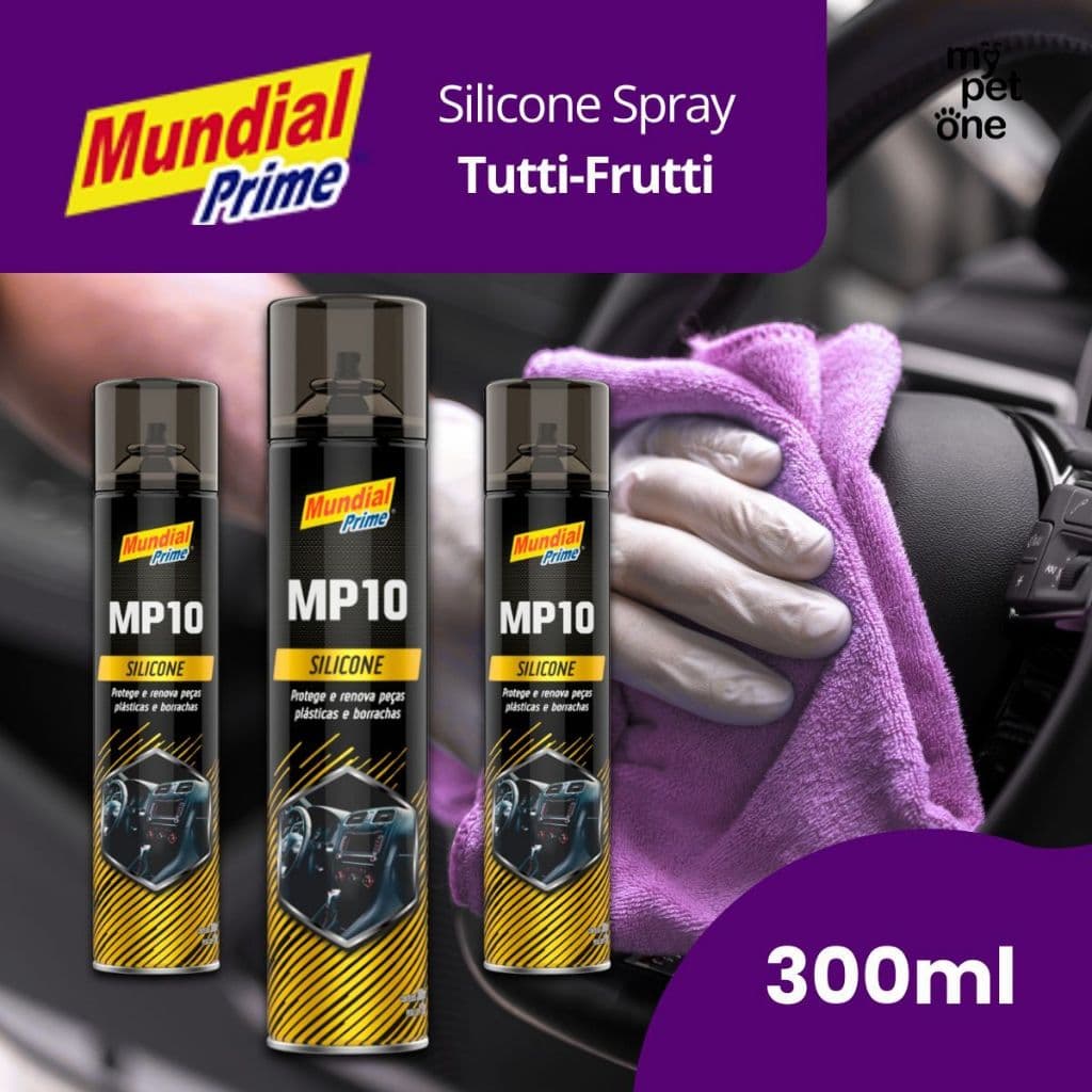 Kit 3 Silicone Antiestático Restaurador de Painel Spray Tutti Frutti 300ml - MP10 Mundial Prime