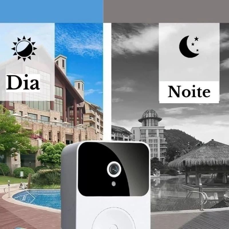 Campainha com Câmera Vídeo Sem Fio | HD Wi-Fi Inteligente | Smart Home | Visualize pelo Celular