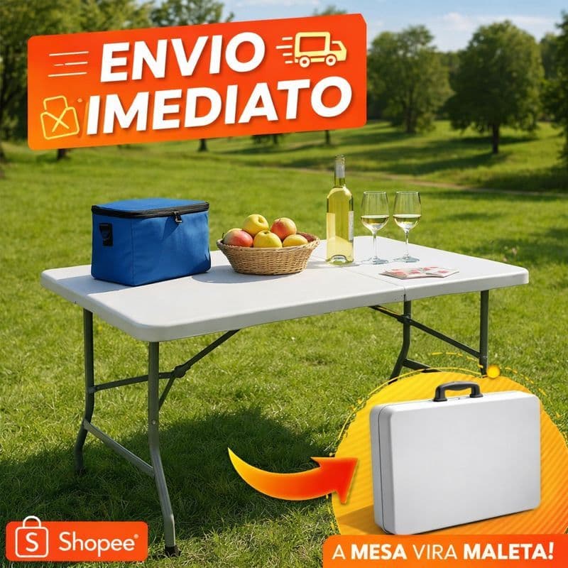 Mesa dobrável Camping/Jardim 1,80 metros