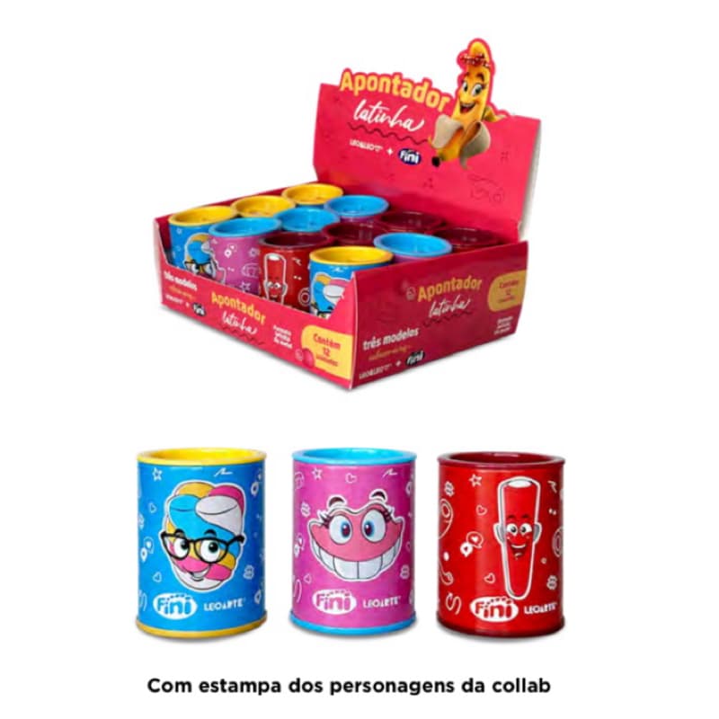 Apontador Com Deposito 2 Furos Fini Latinha Big/padrao 3 Cores sortidas - LEOARTE