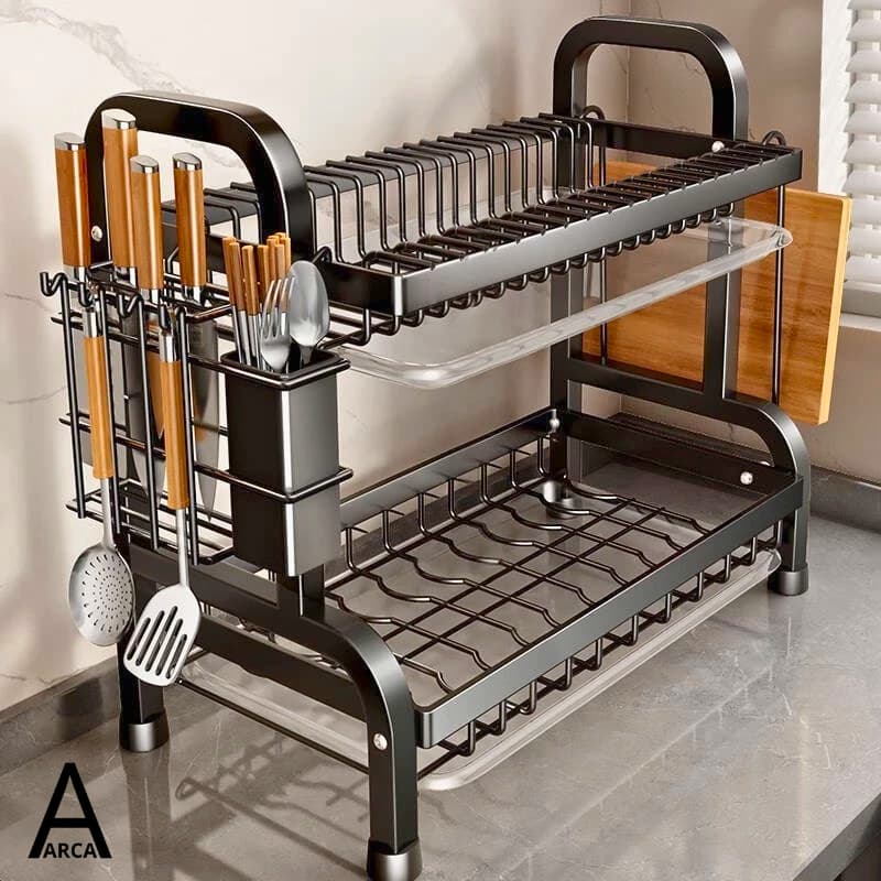 Escorredor de Louça Rack Aço Inoxidável Preto