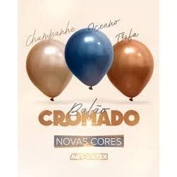 Balão cromado latex número 9 polegadas Art Latex c/25 unidades consultar cores promoção
