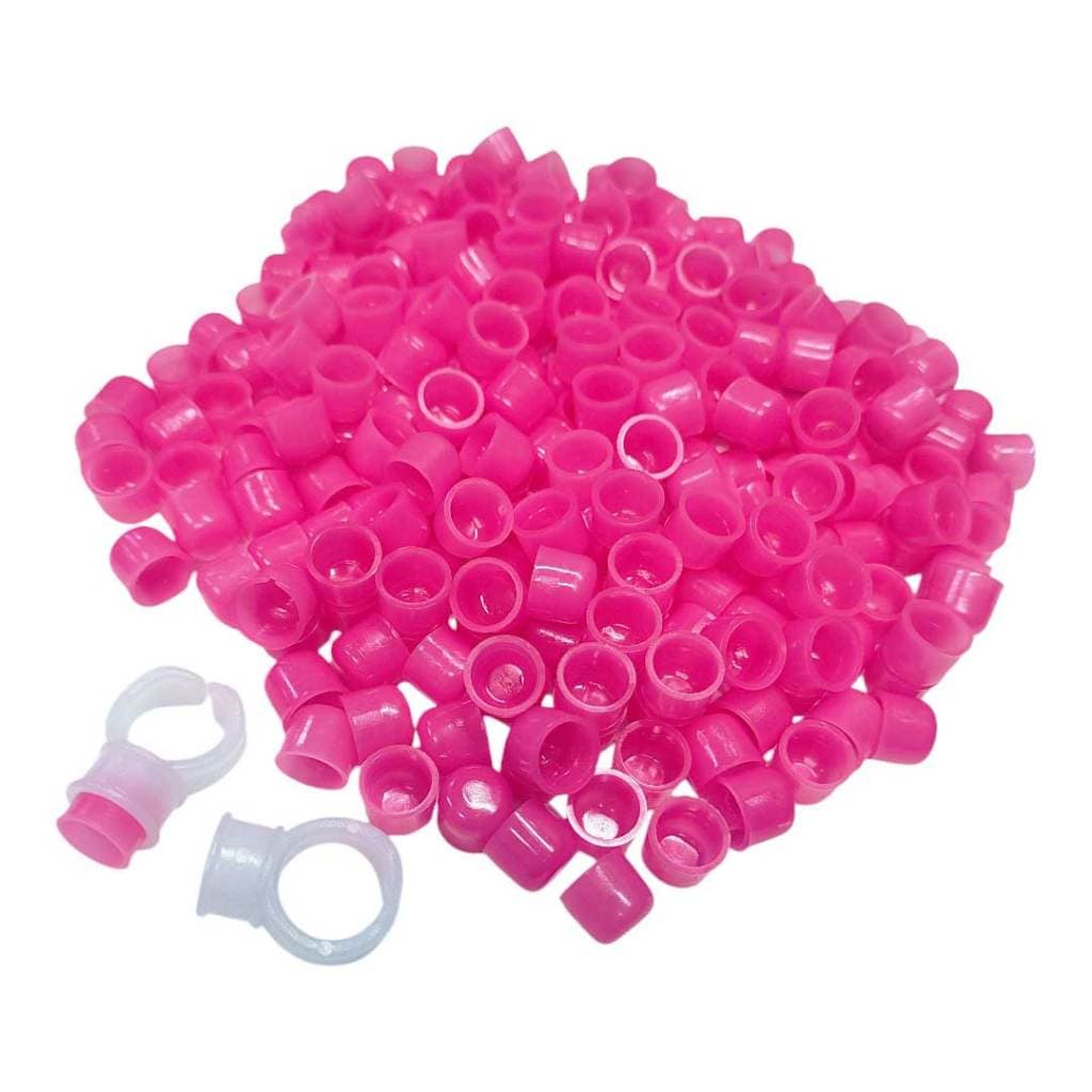 100 Batoque Descartáveis Rosa + 2 Anel para Micropigmentação em geral