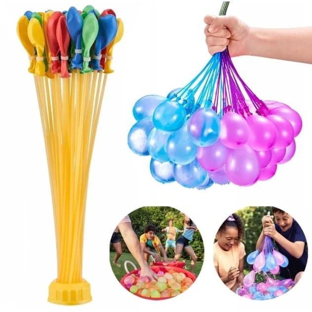 Kit 333 Bexigas De Água Coloridas - Guerra D'água Balões Brincadeira Enche Fácil