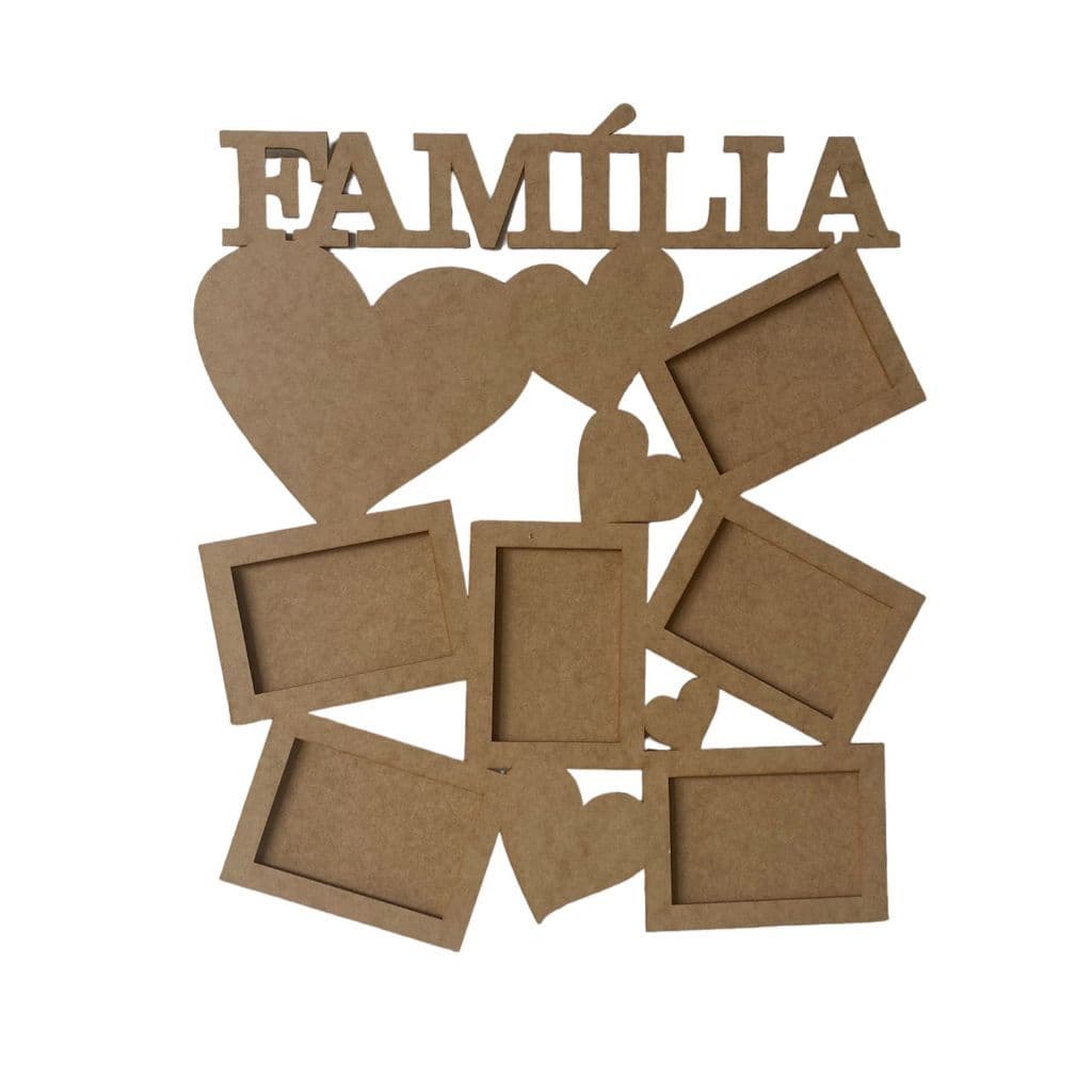 Porta Retrato Foto 10x15 Painel Família Decoração Mdf Cru - 6 Fotos