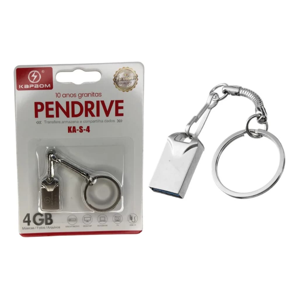 Mini Pendrive Kingdrive Kapbom Original – Chaveiro Metálico USB 2.0 (4GB a 32GB)