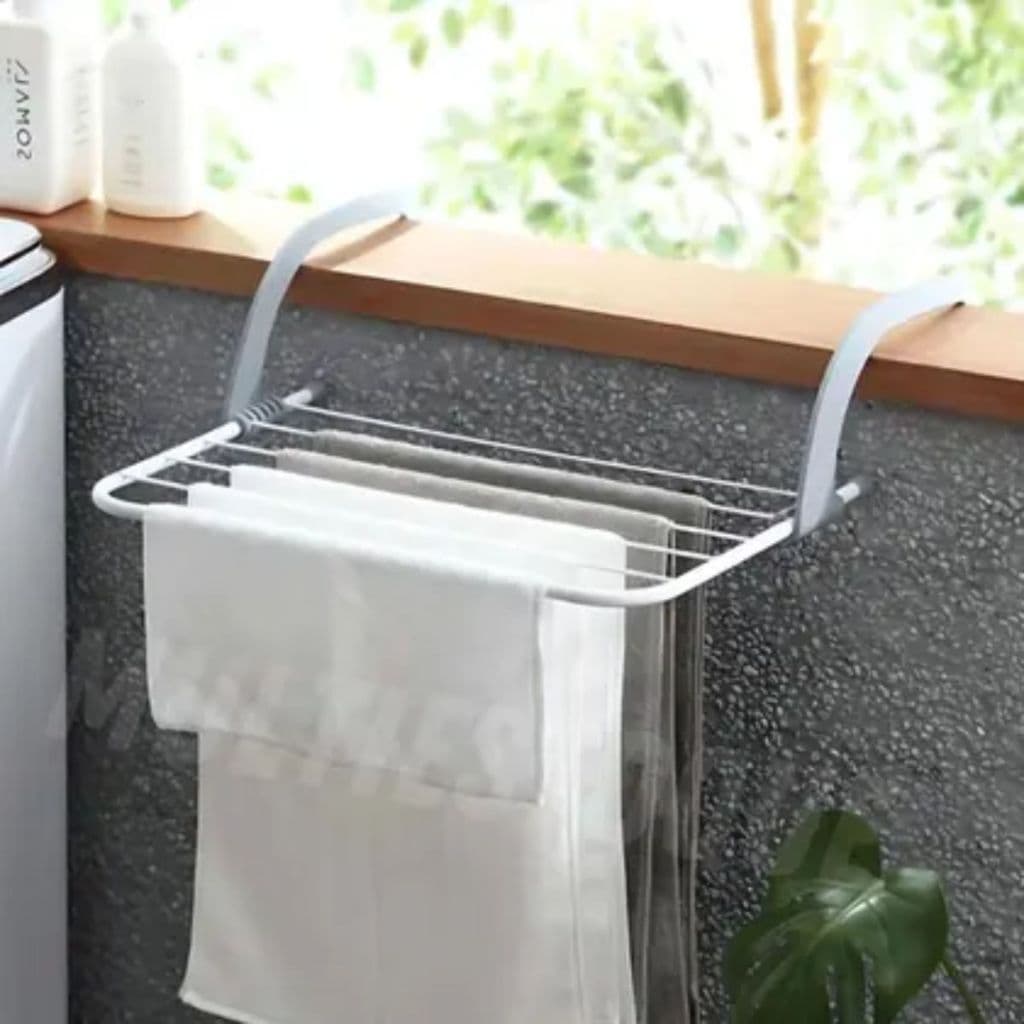 Varal Portátil para Apartamento Janela e Parede Secador de Roupas Dobrável Retrátil Pequenos Espaços