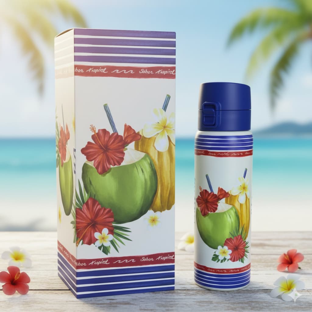 Garrafa FARM  650ml Estampa Natural de Rio Original & Térmica