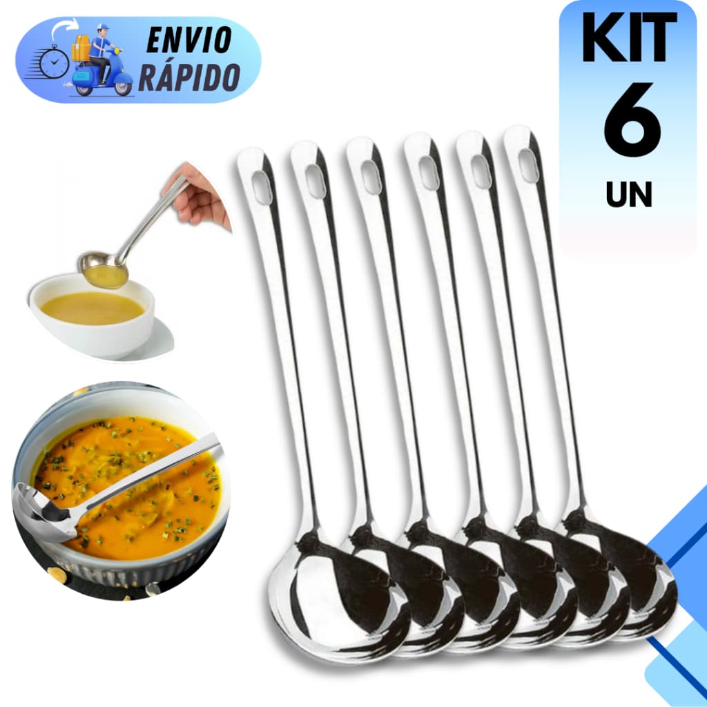 KIT MINI CONCHAS 16,8CM AÇO INOX UTENSÍLIOS PARA CALDOS MOLHOS E SOBREMESAS COZINHAS E RESTAURANTES