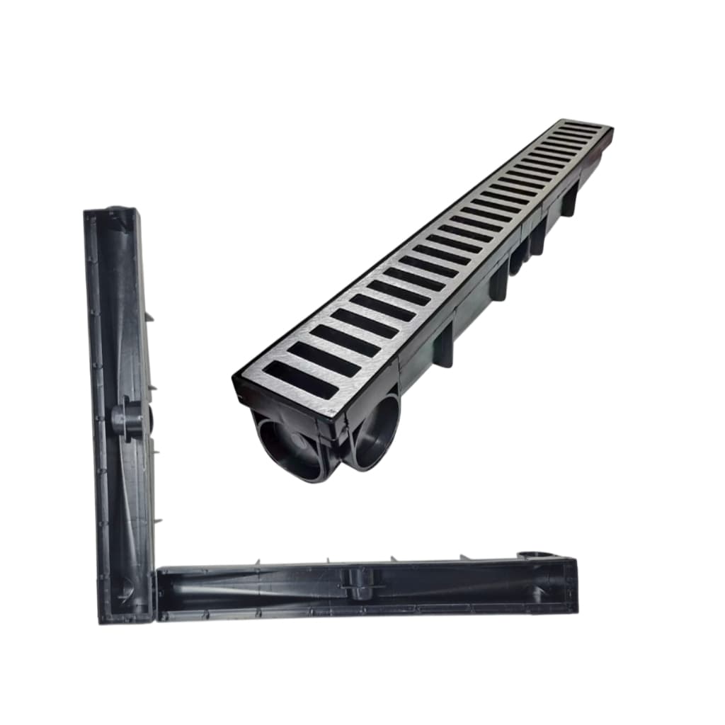 Ralo Linear Modular Sequencial 6x50cm Grelha Alumínio Sifonado Anti Odor Coletor Saídas 40mm
