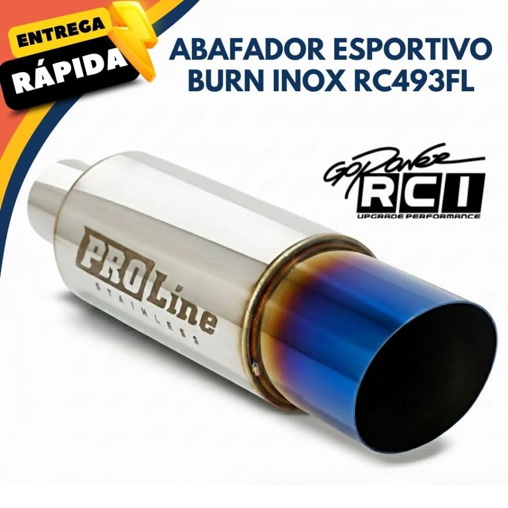 Abafador Esportivo Burned Aço Inox RC493FL Ronco Esportivo Encaixe Universal Race Chrome