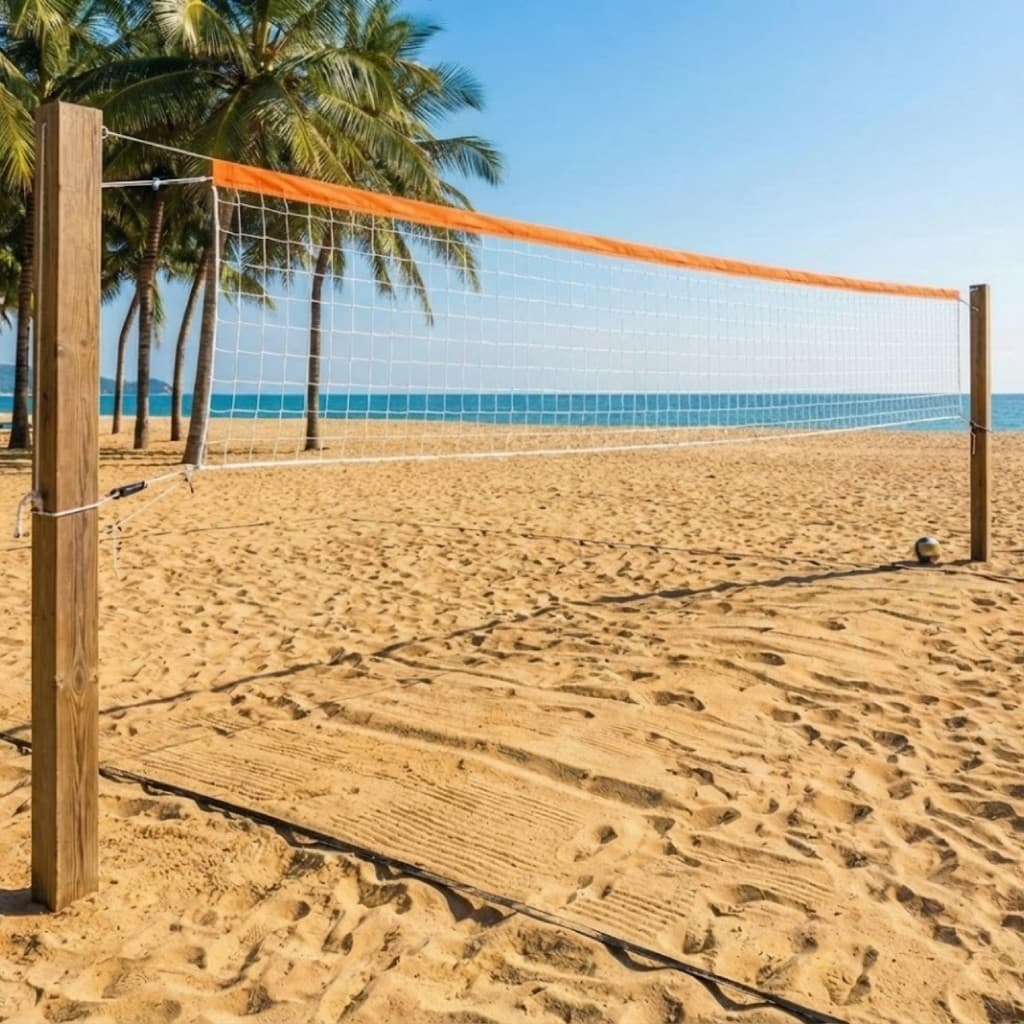 Rede Volei 1 Faixa Sintética Superior Tamanho 8,50x1,00m Fio 2mm Seda Recreação