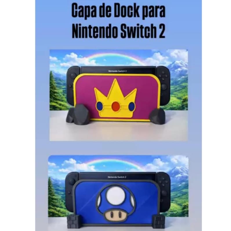 Capa de dock para Nintendo Switch 2 - Super Mario e Zelda Hylian