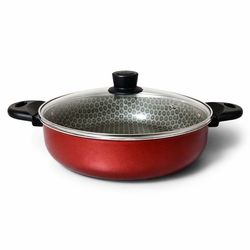 Frigideira Wok 24cm Rotoprint Antiaderente Com Tampa Vidro