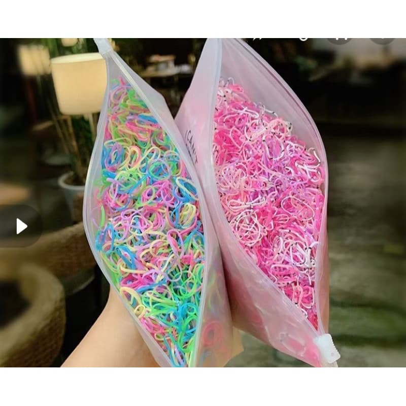 kit 500 peças bolsa elástico de cabelo de borracha