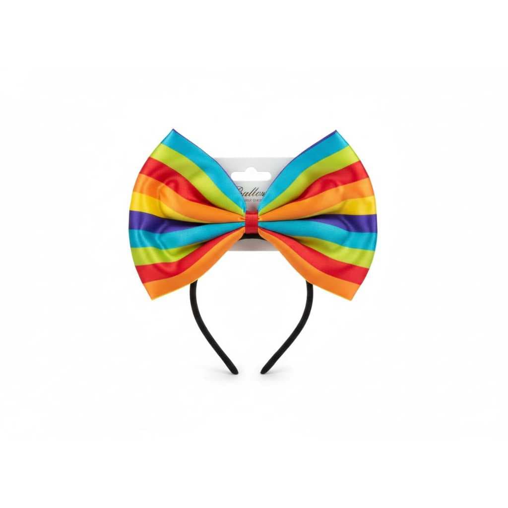 Fantasia Tiara com Laço Colorido Arco-Íris – Alegre, Divertida e Cheia de Estilo Carnaval