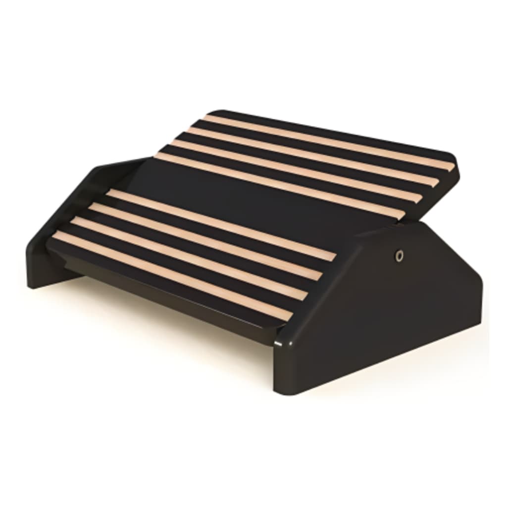 Apoio Suporte Ergonômico Mdf Para Pés Preto Escritório Sala