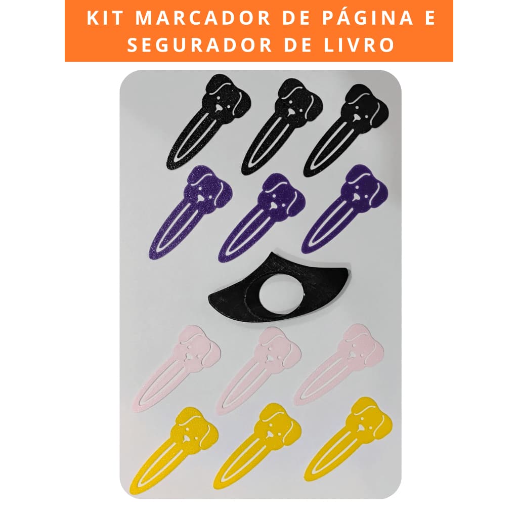 KIT Marcador de Página Cachorrinho Pet e Suporte Ergonómico de Leitura - Clips Divertido para Livros e Leitura