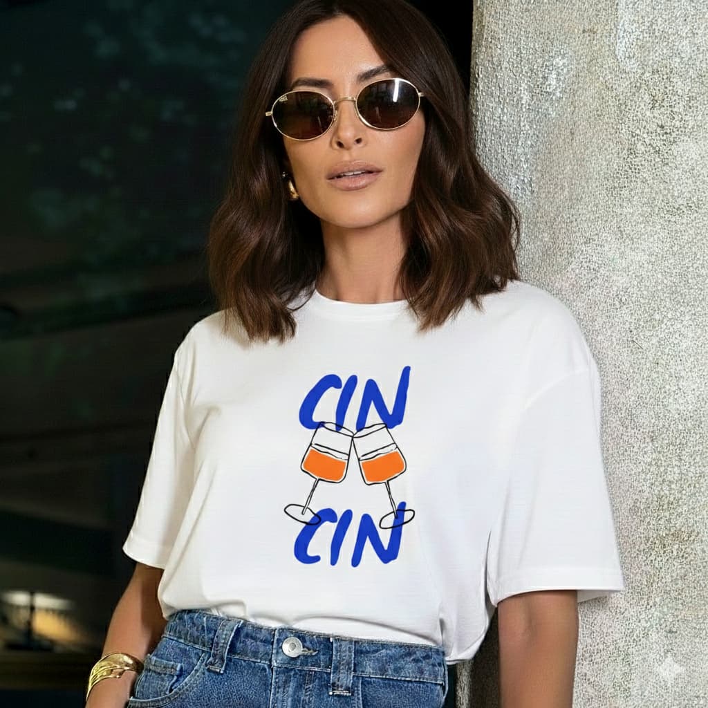 Camiseta Feminina T Shirt 100% Algodão Estampa Drink Bebida Divertida Estilosa Envio Imediato