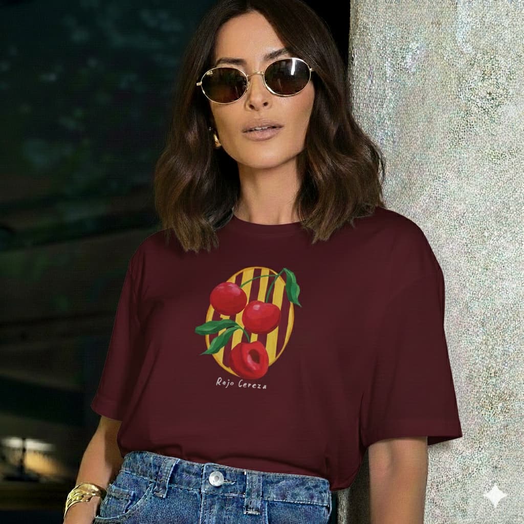 Camiseta T Shirt Feminina Estampa Fruta Cereja Estilosa Verão 2026 Envio Imediato