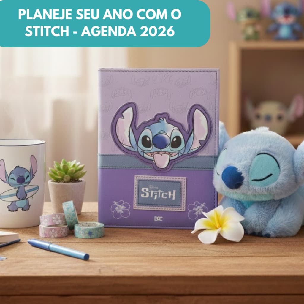 DAC | Agenda Stitch Executiva 2026 Compacta A6 – 102x139mm para Estudo, Trabalho e Planejamento