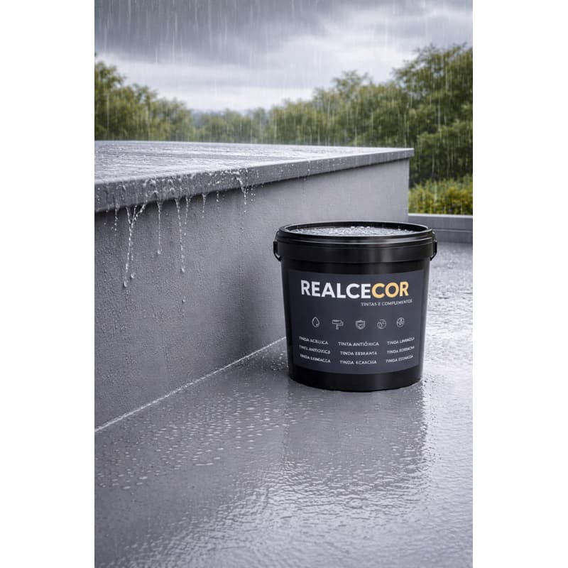 Tinta Borracha Líquida Realcecor 18L | Cobre Fissuras e Evita Infiltrações