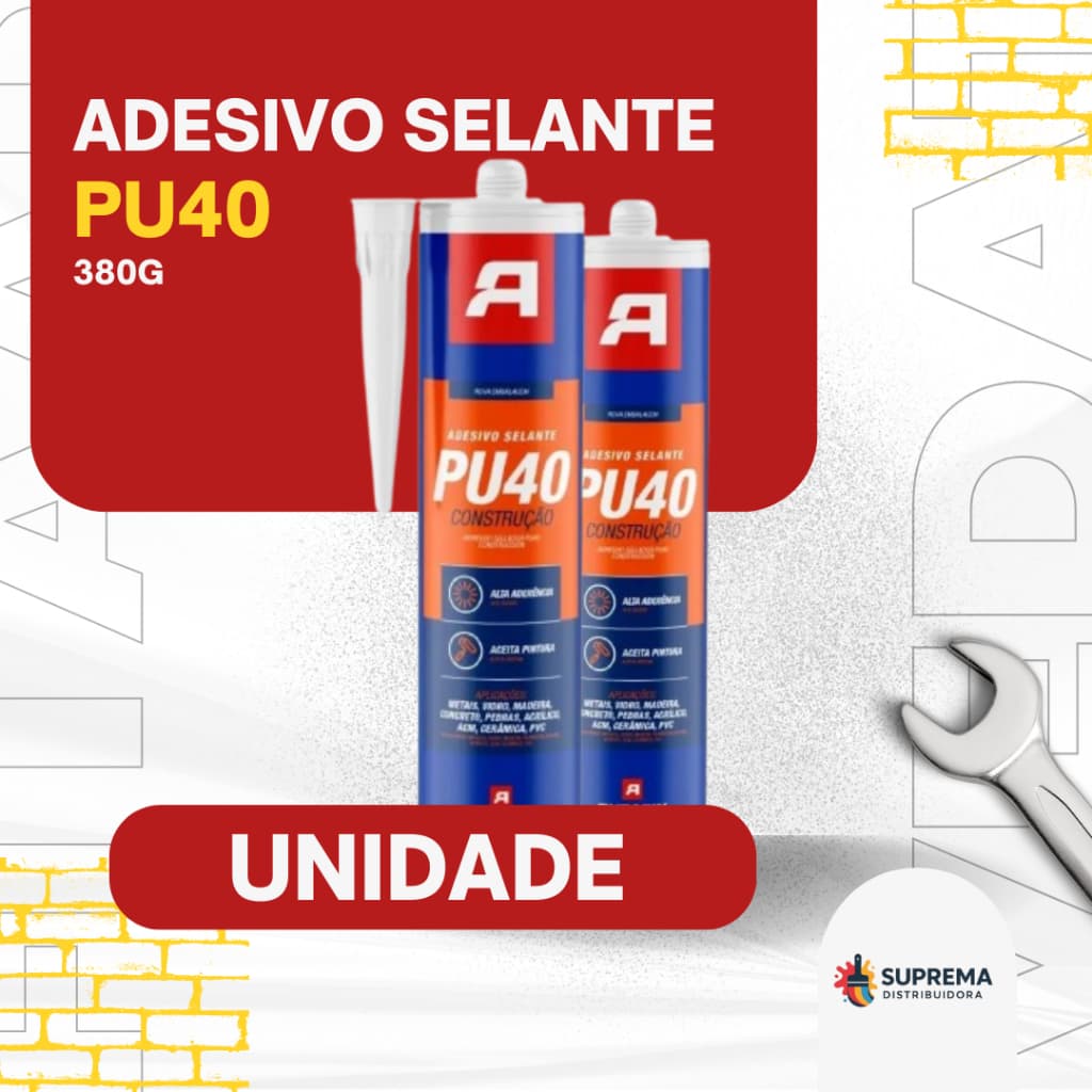 Adesivo Selante PU40 Preto 380g Autofix – Alta Fixação e Vedação Profissional / Cola / Fixa / Calha / Veda  / Sela.