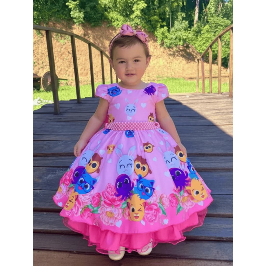 Vestido Bolofofo de Festa Infantil Luxo - 1 e 2 anos