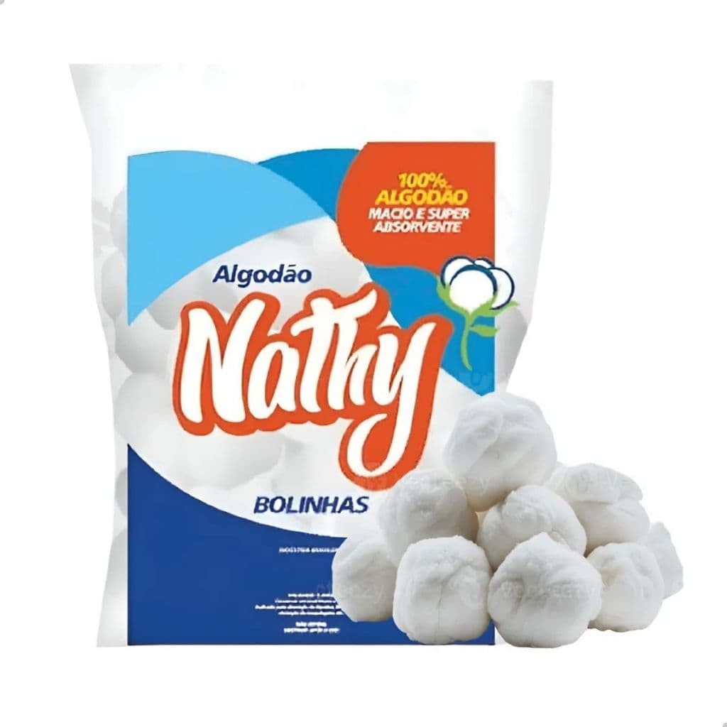 Algodão Bolinha 100g Nathy 100% Algodão Uso Higiene e Cuidados Manicure