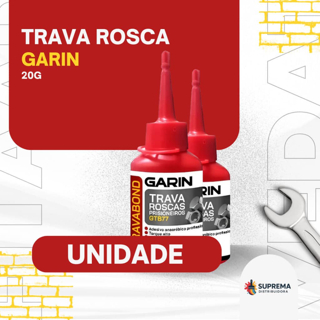 Adesivo Trava Roscas TRAVA BOND Vermelho 20g e 5g GARIN – Fixação Profissional de Parafusos