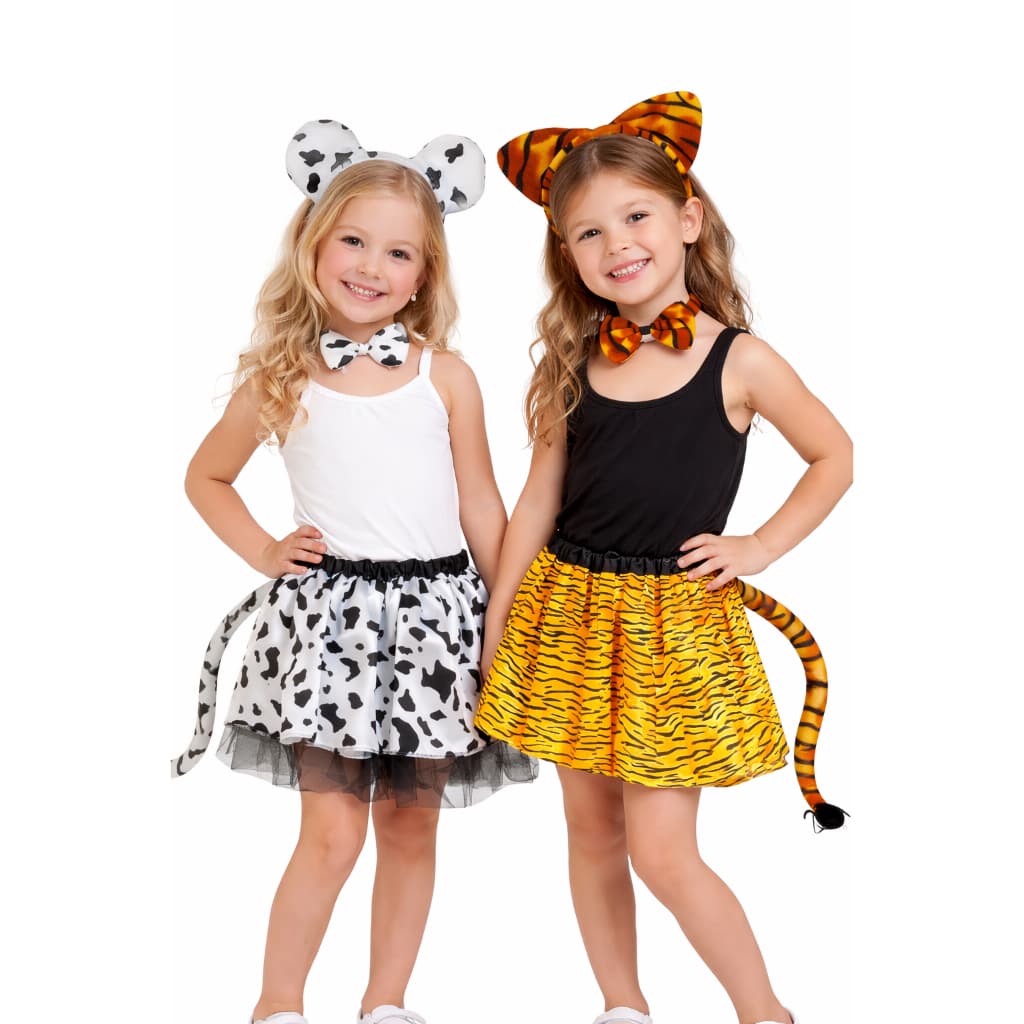 Fantasia Infantil Vaquinha Tigresa kit 3 peças Festas a fantasia Halloween Carnaval 4 a 8 anos Adereço