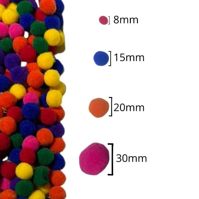 Pompom Solto 8mm - Pacote com 5.000 Unidades