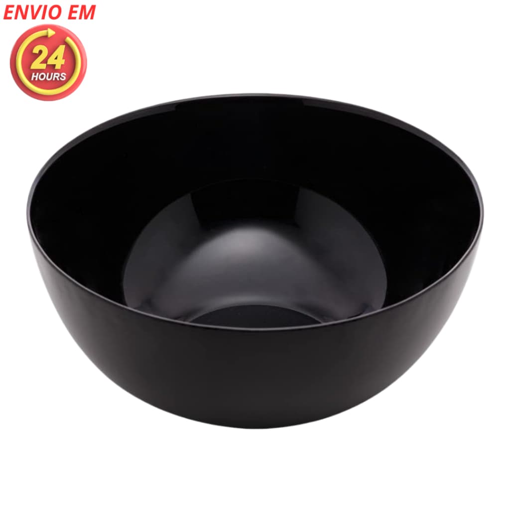 Bowl de Vidro Opalino 300 ML Diwali Black Elegância à Mesa Sopa