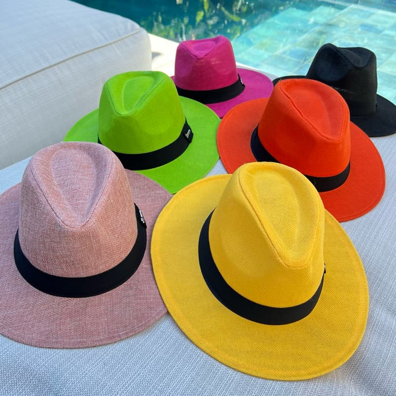 Chapéu Panamá Colorido Feminino/Masculino Unissex Aba Maior Moda Praia Verão Estiloso