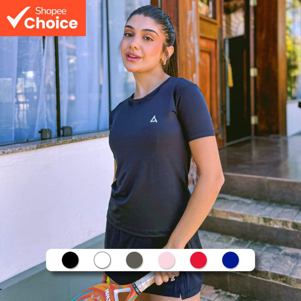 Camiseta Feminina Dry fit Blusas Camisas Para Academia Proteção UV 50+ Slim