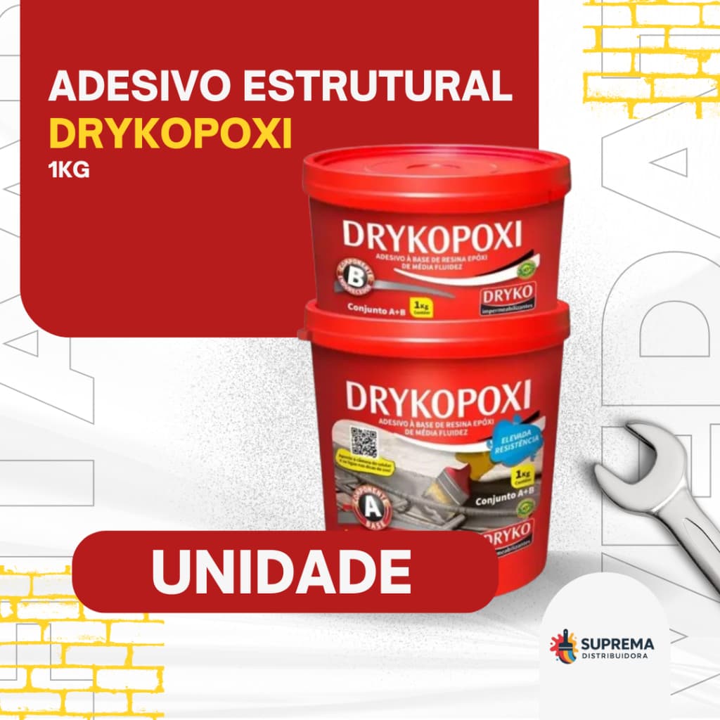 Adesivo Estrutural Drykopoxi 1kg Dryko Compond compound Sikadur Viapoxi Tecbond