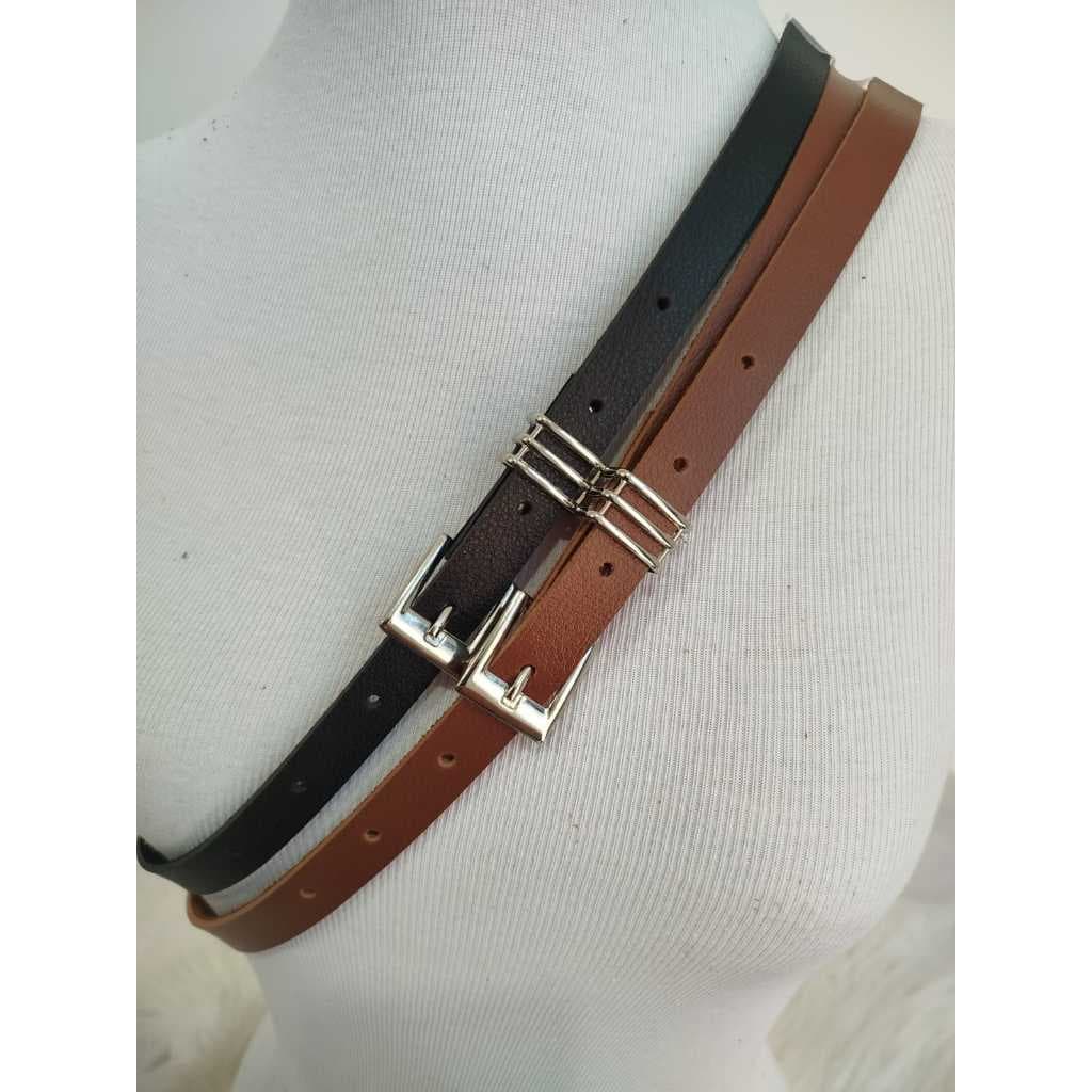 Kit com 2 Cintos  Fivela Prata Elegante