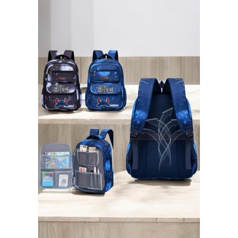 Mochila escolar, infantil para meninos, impermeável estilo geladeira. Estampa galáxia.