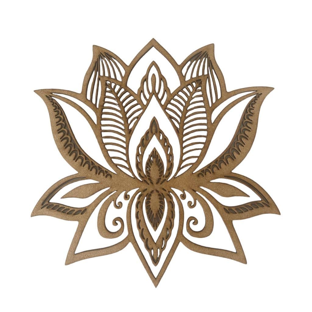 Mandala Flor de Lótus 60cm em MDF Cru