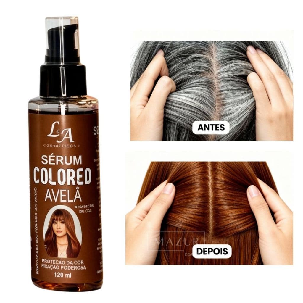 Sérum Avelã Escurecedor Cabelos Brancos Tonalizante Efeito 100% Natural Super Resultado Sem Amônia
